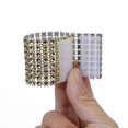 thumbnail image 5 of Servilleteros de diamantes de imitación, adorno de malla brillante para bodas, fiestas, cumpleaños, decoración de diamantes, 50 piezas de oro, 5 of 5