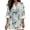 Blue Bamboo, variant on Women's Faux Linen Shirts for Summer Beach Top Aztec Tribal Geometric Cow Print Roll Up Sleeve Blouses Relaxted Fit Blouse Top Casual Shirts for Beach Party, 3XL
