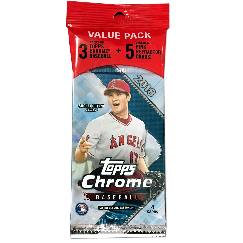 18 Topps Chrome MLB Baseball Value Pack Trading Cards