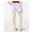 thumbnail image 2 of TOMMY HILFIGER Womens Light Blue Stretch Zippered Pocketed Cuffed Shorts 16, 2 of 5