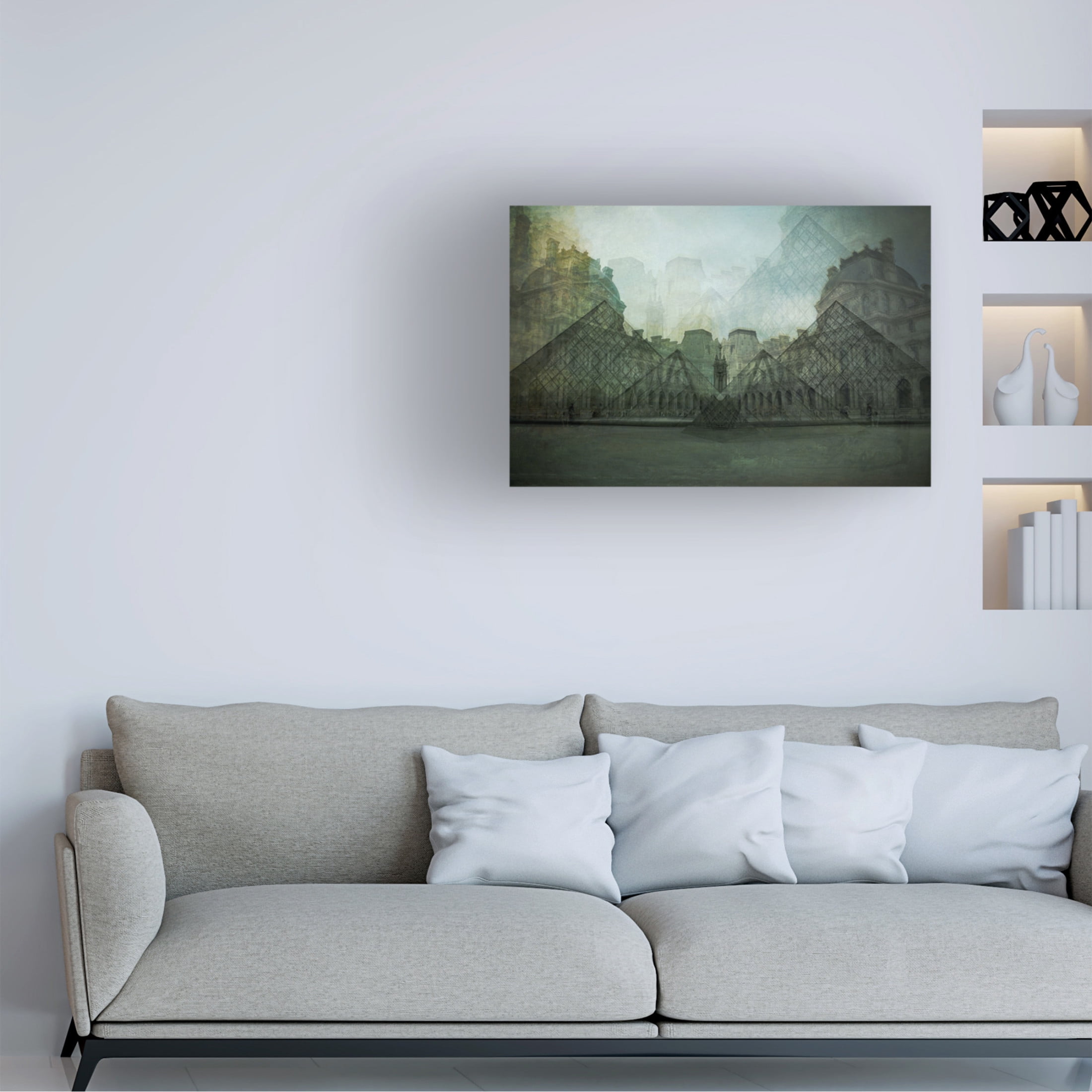 Canvas Wall Art - Orkidea W. 'Crystal Pyramids' Wall Art for Living Room, Bedroom, or Office Décor by Trademark Fine Art - 32 x 22 Inches