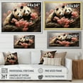 thumbnail image 4 of Designart "Pandas Playful China Art painting II" Animals Floater Framed Wall Decor, 4 of 7