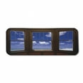 thumbnail image 1 of Beach Computer Mouse Pad, Sea Ocean Scenery Waves View from Summer House Window Image Art, Rectangle Non-Slip Rubber Mousepad Large, 31" x 12" Gaming Size, Dark Brown Navy Blue, by Ambesonne, 1 of 2