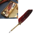 thumbnail image 4 of Quill Pen Set, Feather Pen Multiple Replacement Nibs Exquisite Styling Wear Resistant Retro Elegant  For Office For Home For School Red, 4 of 8