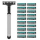 thumbnail image 1 of Maquinilla De Afeitar Para Hombres, Maquinilla De Afeitar De Seguridad Para Depilación De Barba De Acero Inoxidable Para Viajes Para Salón Para El Hogar, 1 of 8