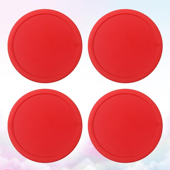 Worgeous  4 Pcs Ice Hockey Pieces Accessories Pucks Bulk Table Air Red