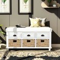 thumbnail image 5 of White Solid Wood Storage - Removable Cushion for Comfort - Entryway - Stable and Strong, 5 of 6