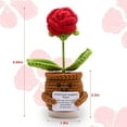 thumbnail image 2 of Handmade Crochet Flower Plant Plush - Cute Emotional Support Desk Decoration, Knitted Wool Doll with Inspirational Card for Birthdays Encourage Gifts Red, 2 of 5
