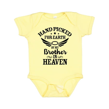 

Inktastic Handpicked for Earth by My Brother in Heaven Angel Wings Boys or Girls Baby Bodysuit