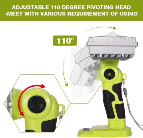 4200LM Cordless LED Work Light Powered by Ryobi 18V ONE+ Li-ion Ni-Cad Ni-Mh Battery, Ryobi 18V Flashlight Spotlight with 9" Zinc Alloy Lamp Cap, Use for Emergency, Camping, Hiking