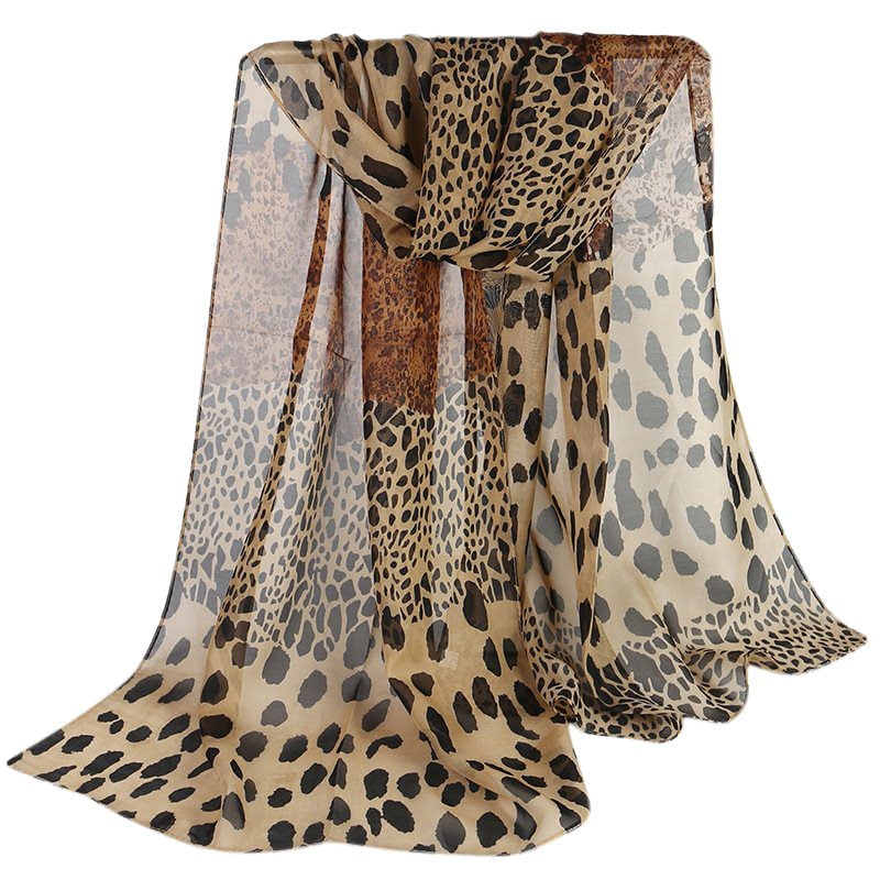 Large Leopard Print Scarf Black Beige Tan Camel Animal Big Long Cotton Shawl UK