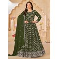 thumbnail image 1 of Timeless Festive Wear Green Embroidered Anarkali Suit Set, 1 of 2