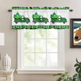 thumbnail image 2 of Kitchen Valances for Window, St. Patrick's Day Shamrock Light Filtering Rod Pocket Valance Curtain, Green Black Checkered Truck Short Curtains Window Topper for Bedroom Bathroom Living Room 54x18in, 2 of 9