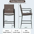 thumbnail image 3 of Gymax Outdoor Counter Height Bar Stools Set of 2 w/ Back Armrest & Footrest, 3 of 8