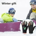 thumbnail image 4 of Ettsollp Windproof Gloves 1 Pair Kids Cycling Gloves Water-resistant Cartoon Print Outdoor Thermal Mittens with Fleece Lining Winter Warm Gloves, 4 of 8