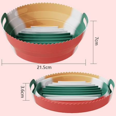 

Yipa Liner Reusable Silicone Pot Heat Resistant Accessories Mat Air Fryer BBQ Kitchen Tool Rectangular Folding Non-Stick Microwave Round Christmas Diameter: 21.5cm/8.46