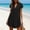Black, variant on Mother Of The Bride Dresses for Women Formal Loose Collared V-neck Short Sleeved Beach Cover Dress Army Green 2X
