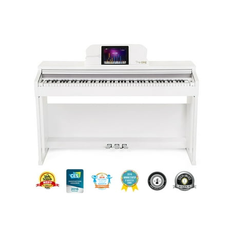 The ONE Smart Piano, Weighted 88-Key Digital Piano, Grand Graded Hammer-Action Keys Upright Piano - Classic White