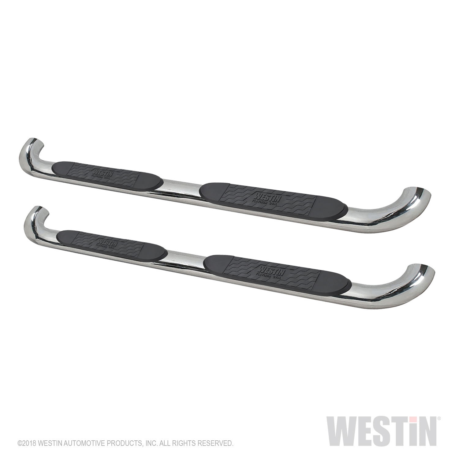 Westin Automotive 214090 Nerf Bar Platinum With Step Pads; 4 Inch Oval