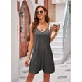 thumbnail image 3 of XCHQRTI Women Casual Jumpsuit Spaghetti Strap Overalls with Pockets Loose Sleeveless Rompers, 3 of 8