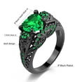 thumbnail image 4 of Matching Skull Rings Couple Ring Gold Plated Green 1.5 CT CZ Women Wedding Ring Set Male Ring, 4 of 6