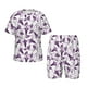 thumbnail image 1 of Balery Violets Flowers Conjunto de Pijama Infantil de Manga Corta con Estampado – Ropa de Dormir de Algodón Suave-4X-Large, 1 of 6