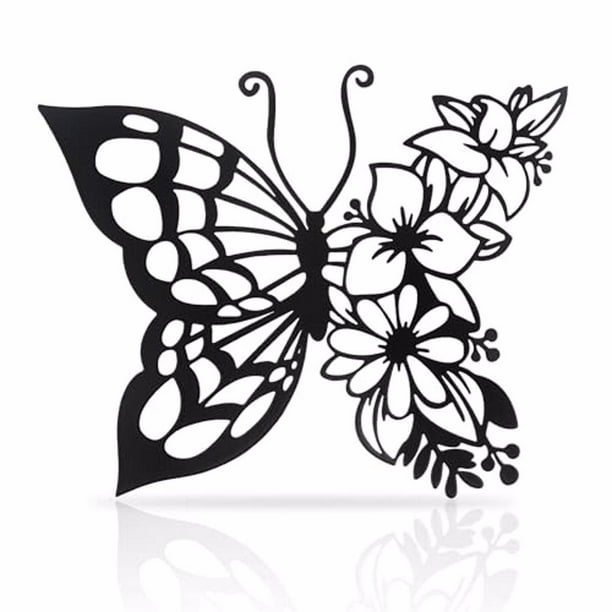Decoración de pared de metal Injueey mariposas grande
