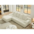 thumbnail image 4 of Cloud Couch Sectional, 110" L-Shaped Modular Sofa for Living Room, Boneless Upholstered Couch with Free Combination, Melange Velvet, Beige - Easy Assembly, 4 of 10