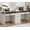 Rustic White, variant on 80.9" Two Person Desk with Charging Station & 5 Storage Drawers – Industrial Farmhouse Home Office Computer Desk