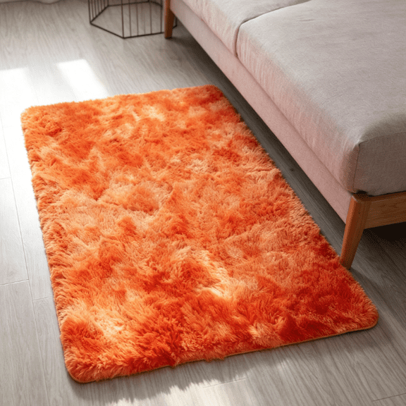 suxuMhao Orange Bedroom Carpet - 19.69x31.5in(50x80cm) Soft Rug, Living Room Rug, Room Carpet for Home Decor & Warmth, Durable & Non-Slip Polyester Carpet