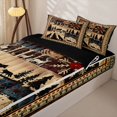 thumbnail image 3 of Homewish Winter Wildlife Wolf Quilt Print Zipper Twin Comforter Sets with Fitted Sheet and 2 Pillowcases,Cabin Decor Zipper Bedding Set For Men And Women,Reversible,4-Piece, 3 of 7
