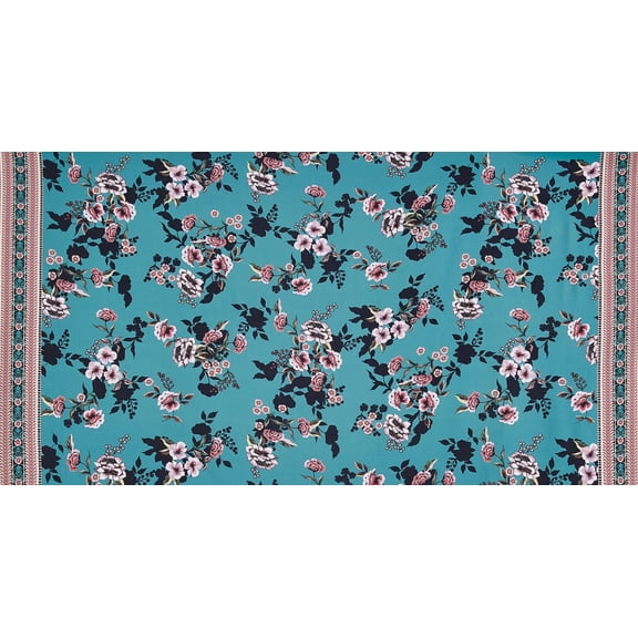 Zelouf Digital Print Peach Dobby , Sewing, DIY, Crafts Fabric by the Yard, 736 Junipr/mauv, 3 Yard