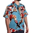 thumbnail image 2 of Football Men's Short Sleeve Printed Button Down Beach, Casual, Poplin Shirts for Summer Vacation, 2 of 6