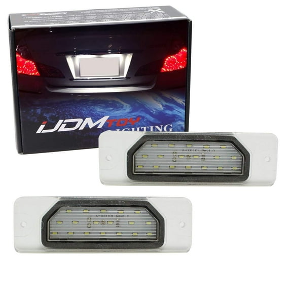 OEM-Fit 3W Full LED License Plate Light Kit For Infiniti FX35 FX45 Q45 I30 I35 M37 M56 Nissan Fuga Cefiro, Powered by 18-SMD Xenon White LED & Can-bus Error Free