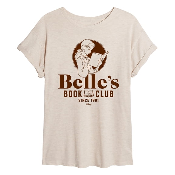 Disney Princess - Belle's Book Club - Juniors Oversized Graphic T-Shirt