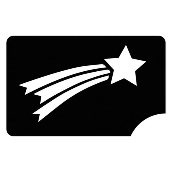 Art Factory Glitter Tattoo Stencil - Shooting Star (5/pack), Temporary Tattoo Template for Kids Adults, Face Paint Stencil Body Art Stencil, Stencil for Face Painting, Party, Festival,2.8'' x 1.7''