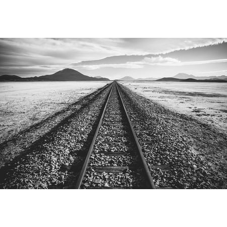 laminated poster railroad tracks transportation railroad track