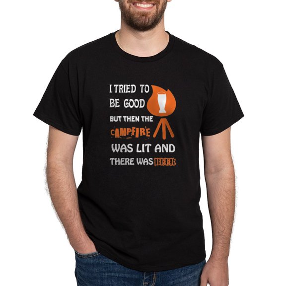 CafePress - I Tried To Be Good But Then The Campfire W T Shirt - Men's Classic Graphic Cotton T-Shirt