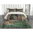 thumbnail image 3 of Ambesonne Country Quilted Bedspread Set 3 Pcs, House Forest Wall, Queen Size, Multicolor, 3 of 5