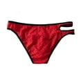 thumbnail image 4 of LODIENY Lace Frilly Panties for Men One Sided Cross Over Double Belt Pouch Mesh Briefs Underwear Red XL, 4 of 7