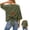 Army Green, variant on Womens Bow Back Cutout Top – 3/4 Sleeve Crew Neck Loose Fit Lightweight Blouse, Black,Size S