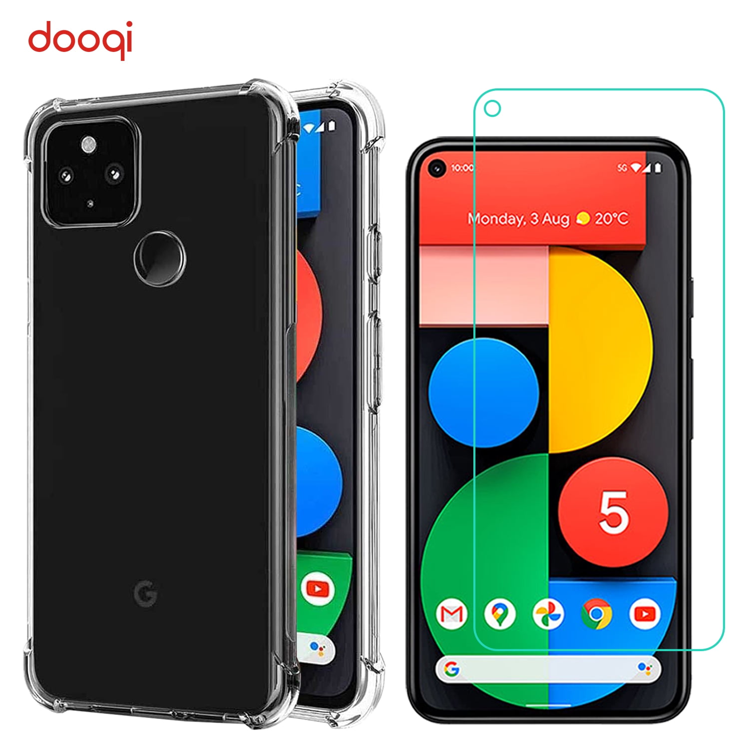 Dooqi Premium Ultra Clear Tempered Glass Screen Protector for Google Pixel 2 