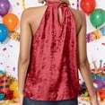 thumbnail image 2 of DHFJKG Womens Summer Sleeveless Tank Top Metallic Halter High Neck Loose Fit Blouse Daily Wear Solid Color Soft Trendy Tops, 2 of 7