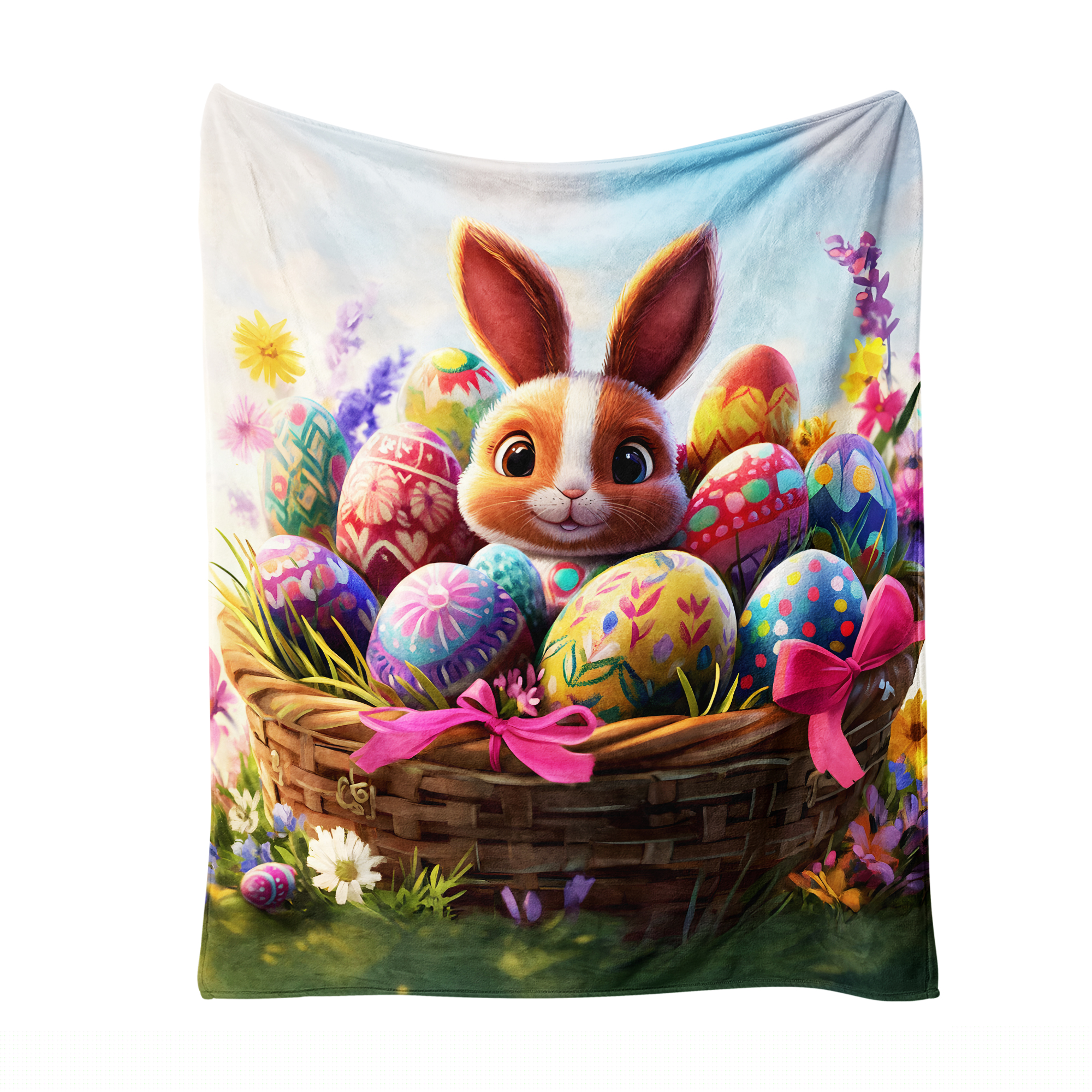 Easter Throw Blanket, Warm Fleece Flannel Bed Blanket, Lightweight Easter Blanket for Sofa Bed Couch 50"x60"