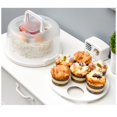 thumbnail image 5 of Portador de pasteles, bandeja redonda portátil para servir cupcakes, caja de soporte con soporte para pasteles de dos caras para magdalenas, tartas de queso, pasteles, brownie, 5 of 5