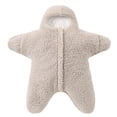 thumbnail image 3 of Baby Starfish Onesie, Thick Imitation Fleece Starfish Newborn Romper, Infant Footie Jumpsuit Winter Warm Outfits (Gray-A,Size:9M), 3 of 10