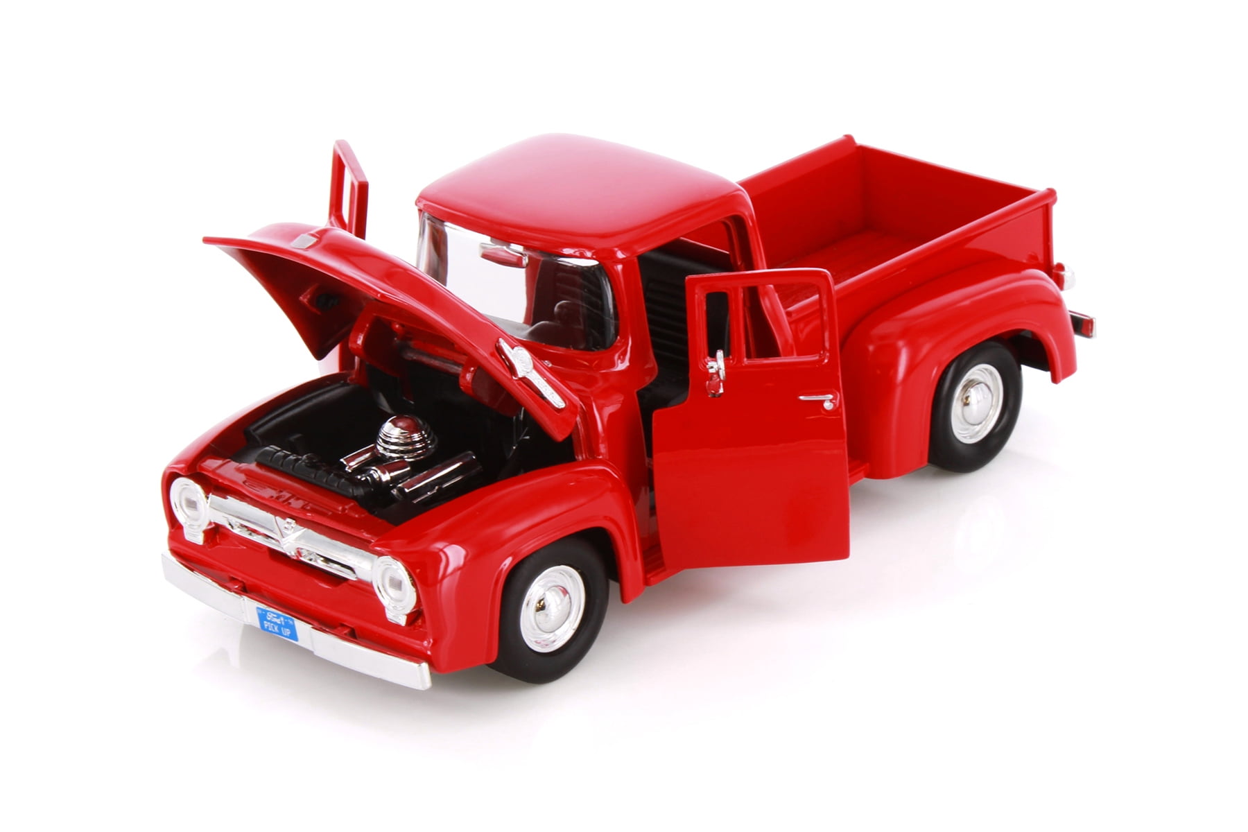1956 Ford F-100 Pickup Truck, Red - Showcasts 77235D - 1/24 Scale Diecast Model Car