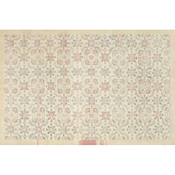 Ahgly Company Indoor Rectangle Contemporary Wheat Beige Abstract Area Rugs, 8' x 10'