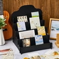 thumbnail image 4 of Barydat 2 Pcs 4 Tier Greeting Card Display Stand Wooden Sticker Display Stand Portable Card Display Rack for Vendors Retail Counter Table Display Trade Shows Showcase (Black,11.8 Inch), 4 of 7
