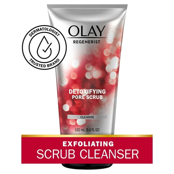 Olay Skincare Regenerist Detoxifying Pore Scrub Facial Cleanser, Face Wash All Skin Types, 5.0 fl oz